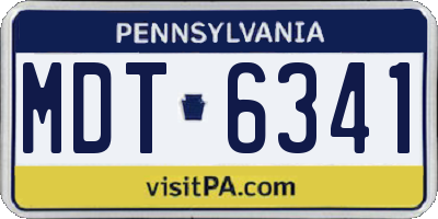 PA license plate MDT6341