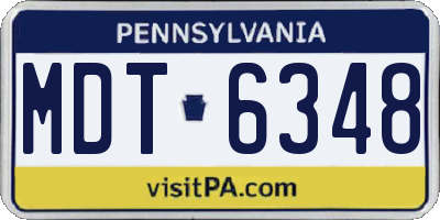PA license plate MDT6348
