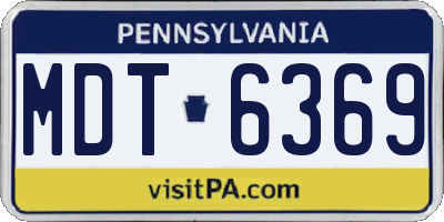 PA license plate MDT6369