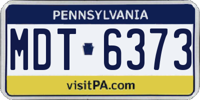 PA license plate MDT6373