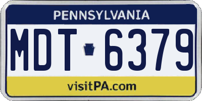 PA license plate MDT6379