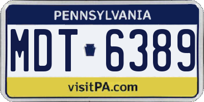 PA license plate MDT6389