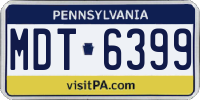 PA license plate MDT6399