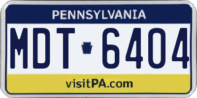 PA license plate MDT6404