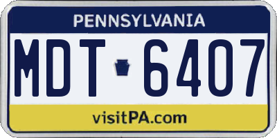 PA license plate MDT6407