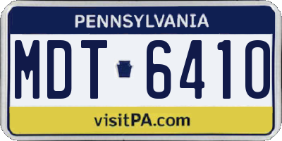 PA license plate MDT6410