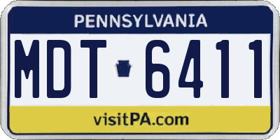 PA license plate MDT6411