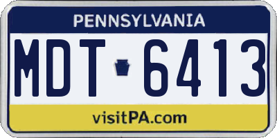 PA license plate MDT6413