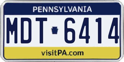 PA license plate MDT6414