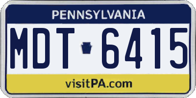 PA license plate MDT6415