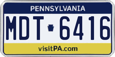 PA license plate MDT6416