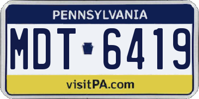 PA license plate MDT6419