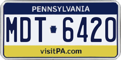 PA license plate MDT6420