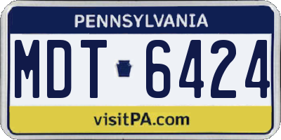 PA license plate MDT6424