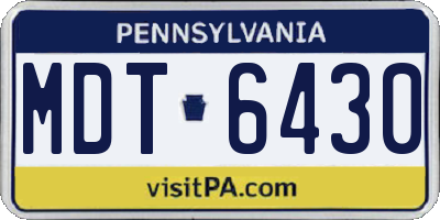 PA license plate MDT6430