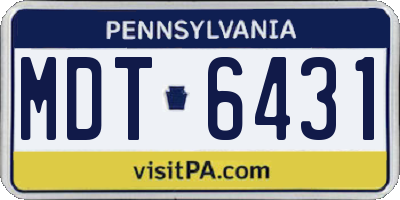 PA license plate MDT6431