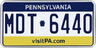 PA license plate MDT6440