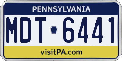 PA license plate MDT6441