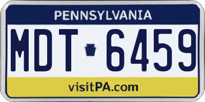 PA license plate MDT6459