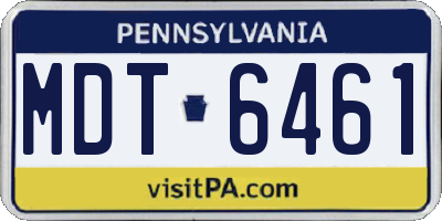 PA license plate MDT6461