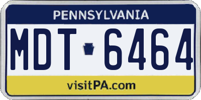 PA license plate MDT6464