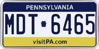 PA license plate MDT6465