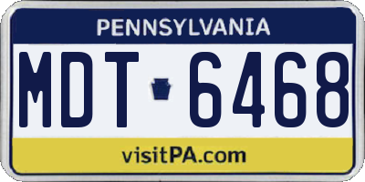 PA license plate MDT6468