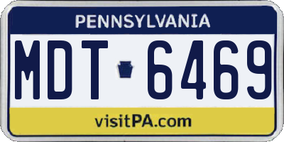 PA license plate MDT6469