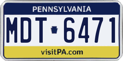 PA license plate MDT6471