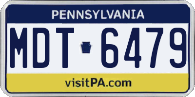 PA license plate MDT6479
