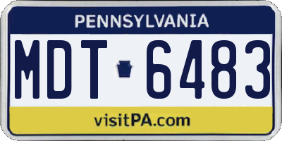 PA license plate MDT6483