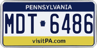 PA license plate MDT6486