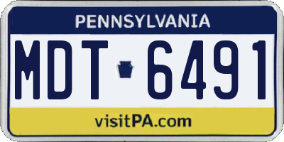 PA license plate MDT6491