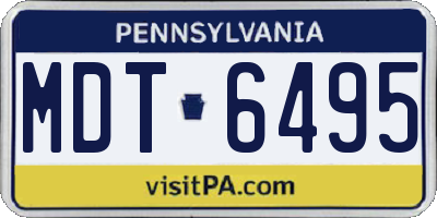 PA license plate MDT6495
