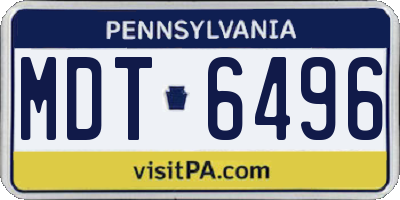 PA license plate MDT6496