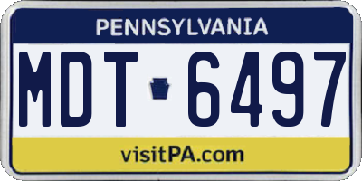 PA license plate MDT6497