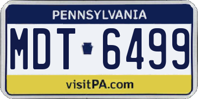 PA license plate MDT6499