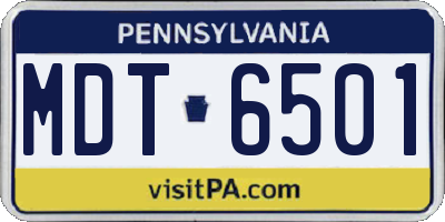 PA license plate MDT6501