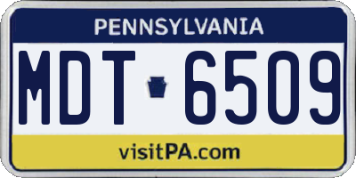 PA license plate MDT6509