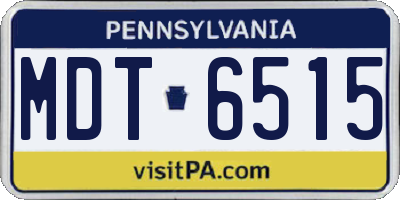 PA license plate MDT6515