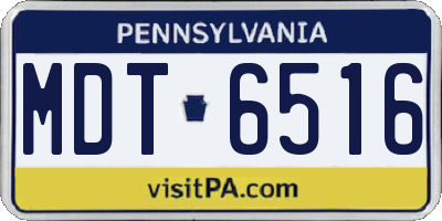PA license plate MDT6516