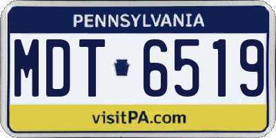 PA license plate MDT6519
