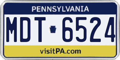 PA license plate MDT6524