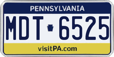 PA license plate MDT6525
