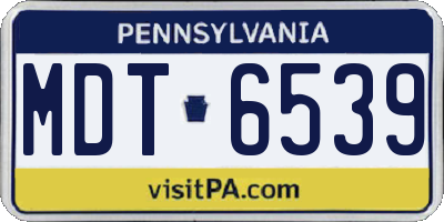 PA license plate MDT6539