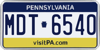 PA license plate MDT6540