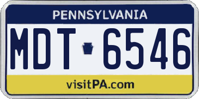PA license plate MDT6546