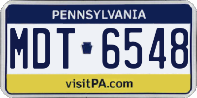 PA license plate MDT6548