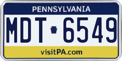 PA license plate MDT6549