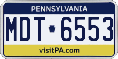 PA license plate MDT6553